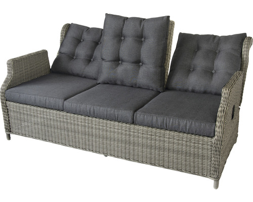 Graues 3er Gartensofa mit Kissen