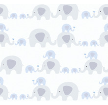 Vliestapete 38113-1 Little Love Elefanten blau-thumb-0