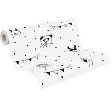 Tapetenrolle mit Panda-, Lama- und Flamingomuster