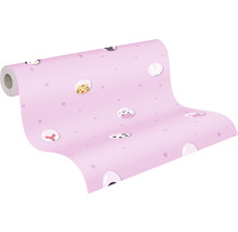 Vliestapete 38143-2 Little Love Sterne & Tiere rosa