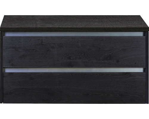 Waschtischunterschrank Sanox Dante BxHxT 100 x 53 cm x 45,7 cm Frontfarbe black oak