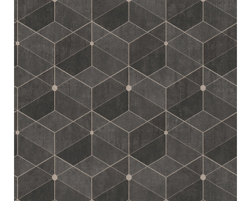 Vliestapete 38202-4 Titanium 3 Rautenmuster braun Tapete mit geometrischem Würfelmuster