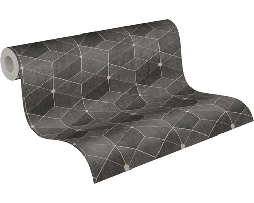 Tapetenrolle mit geometrischem Würfelmuster
