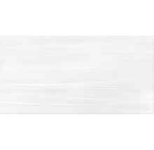 Weiße Wandfliese mit subtiler horizontaler Textur