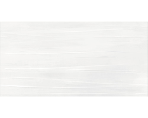 Weiße Wandfliese mit subtiler horizontaler Textur