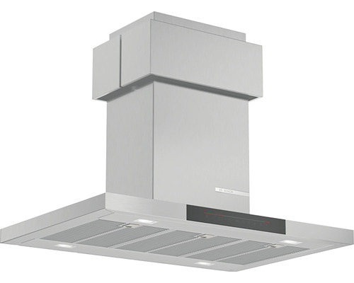 Freihängende Dunstabzugshaube aus Metall mit Beleuchtung