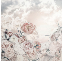 Tapete mit Blumenmuster und Wolkenhimmel