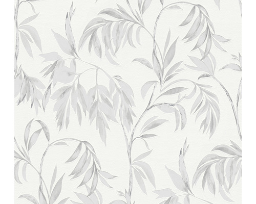 Vliestapete 37830-2 Attractive Blätterranke grau weiß-0