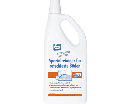 Dr. Becher Spezialreiniger für rutschfeste Böden 2 l Becher Spezialreiniger für rutschfeste Böden in einer weißen Kunststoffflasche