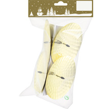 Verpackung goldfarbener Christbaumschmuck Anhänger