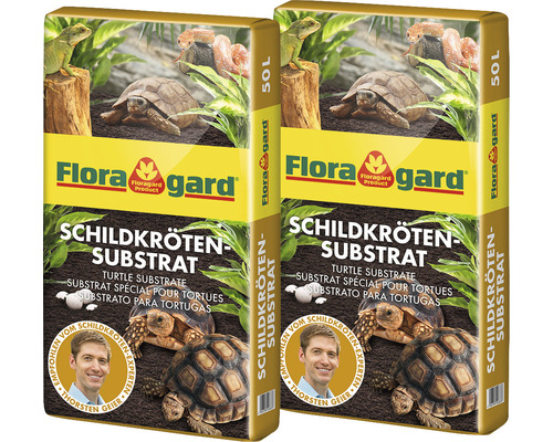 Schildkrötensubstrat Floragard Karton 2x50 L, Schildkrötenerde Zwei Säcke Floragard Schildkrötensubstrat, 50 Liter