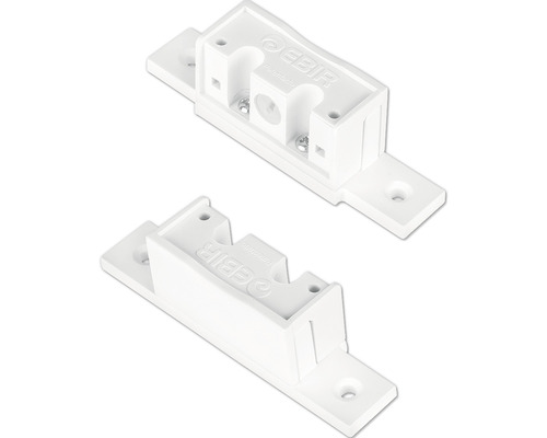 Zwei weiße EBIR Aufputz-Installationssockel für die Elektroinstallation