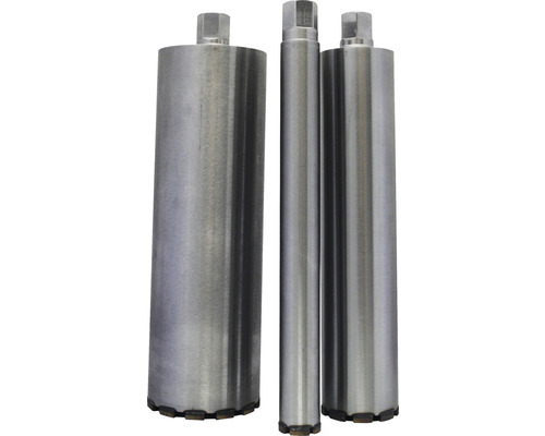 Drei Bohrkronen aus Metall für Kernbohrungen