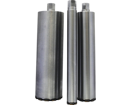 Drei Diamant-Kernbohrer in verschiedenen Größen