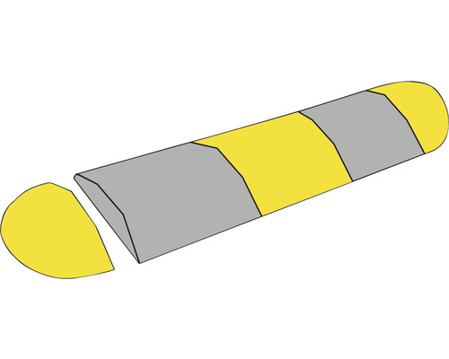 Fahrbahnschwelle Endstück PVC gelb H 75 mm
