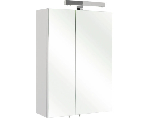Spiegelschrank Pelipal Rio 50 x 20 x 70 cm weiß hochglanz 2-türig LED IP 44 Spiegelschrank mit Beleuchtung für das Badezimmer