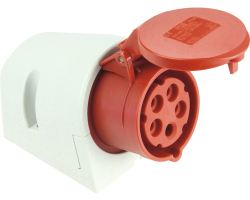 CEE-Wandsteckdose PCE 16A IP44 5-polig rot Steckdose mit Schutzklappe