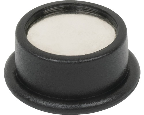 Runder, schwarzer Möbelgleiter mit Filzeinsatz für den Innenbereich