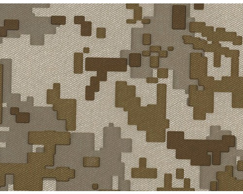 Wassertransferdruck Folie Tarn CA-NR-005 beige 100 x 50 cm Nahaufnahme eines Stoffes mit digitalem Flecktarnmuster