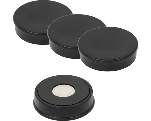 Vier schwarze Möbelgleiter