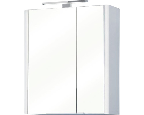 Spiegelschrank Pelipal Triest 60 x 20 x 70 cm weiß hochglanz 2-türig LED IP 44 Spiegelschrank mit zwei Türen und Beleuchtung