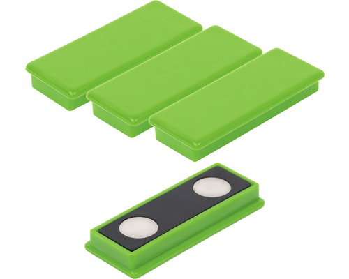 Vier grüne Magnete