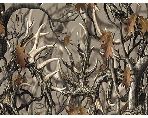 Wassertransferdruck Folie Camouflage CA-R-016 natur 100 x 50 cm Jagdmuster mit Ästen, Blättern und Hirschgeweihen