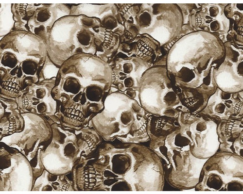 Wassertransferdruck Folie Camouflage CA-R-019 braun 100 x 50 cm Textil mit Totenkopfmuster