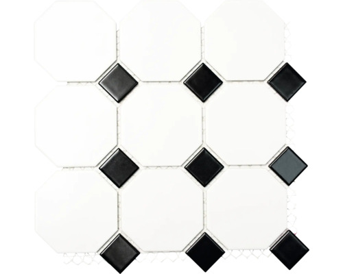 Keramikmosaik Octa G 948 30x30 cm schwarz/weiß Keramikmosaik Octa G 948 30x30 cm schwarz/weiß