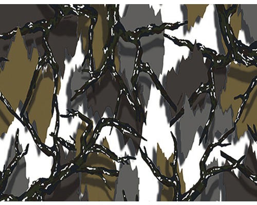 Wassertransferdruck Folie Camouflage CA-R-011 graubraun 100 x 100 cm Tarnmuster mit Astmotiven