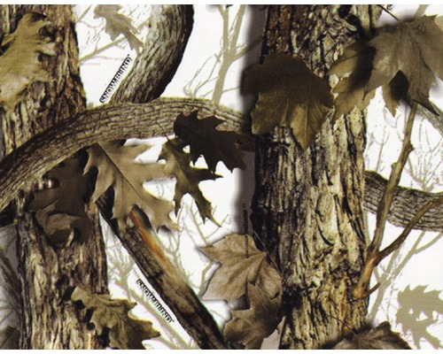 Wassertransferdruck Folie Camouflage CA-R-015 natur 100 x 100 cm Muster mit Baumstämmen und Blättern
