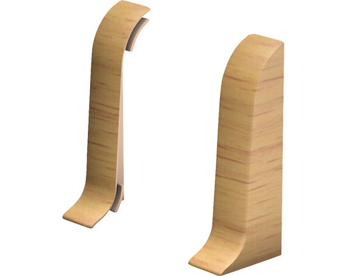Prinz Endstücke für Kabelkanal-Sockelleiste buche 60 mm Zwei Holzsockelleisten