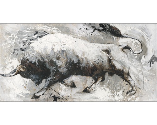 Leinwandbild Original Bull 90x180 cm
