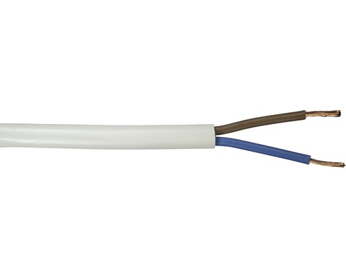 Schlauchleitung H03 VV-F 2x0,75 mm² 10 m weiß Zweilitzige Elektroleitung