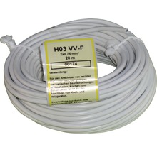 Weiße Elektroinstallationsleitung H03 VV-F, 2x0,75 mm², 20 Meter Ring