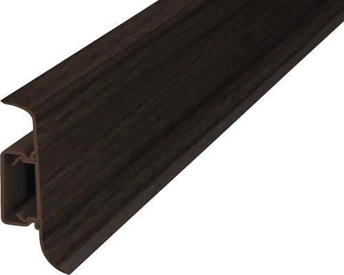 Prinz Klemmsockelleiste mit Kabelführung Kunststoff wenge 50 x 2500 mm Sockelleiste aus Kunststoff mit Holzdekor