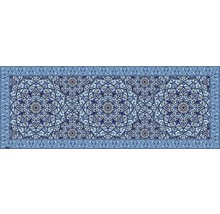Blauer Teppich mit floralem Muster