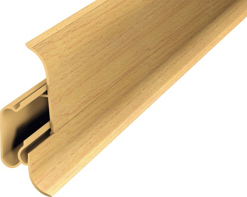 Prinz Sockelleiste mit Kabelführung buche 60x2500 mm 2 tlg Sockelleiste aus Holz mit Kabelkanal