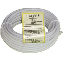 Weiße Elektroleitung H03 VV-F 3G0,75 mm² mit 10 Meter Länge