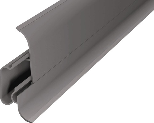 Prinz Kabelkanal-Sockelleiste zweiteilig dunkelgrau 60x2500 mm Kunststoff Regenrinnenprofil