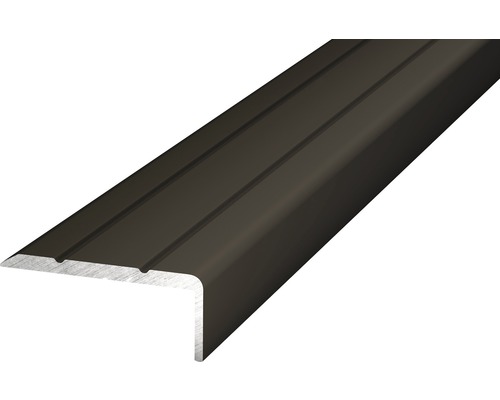 Prinz Winkelprofil Alu bronze selbstklebend 24,5 x 10 x 1000 mm Aluminium Treppenkantenprofil mit Rillen