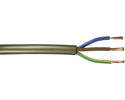 Schlauchleitung H03 VV-F 3G0,75 mm² 1 m gold Meterware | HORNBACH