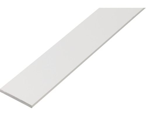 Flachstange PVC weiß, 20x2 mm, 2,6 m
