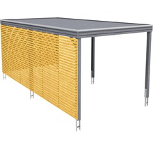 Einzelcarport SKAN HOLZ Cubus-Form mit Seiten- und Rückwand 294x574 cm grau