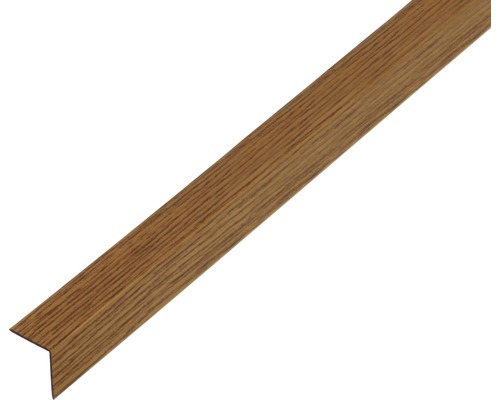 Winkelprofil PVC Eiche dunkel 20x20x1,5 mm, 1 m Sockelleiste aus Holz