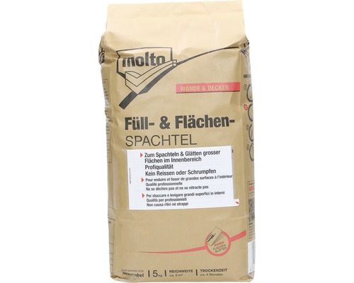 Molto Füll- und Flächenspachtel für Wände und Decken, 15 kg Sack