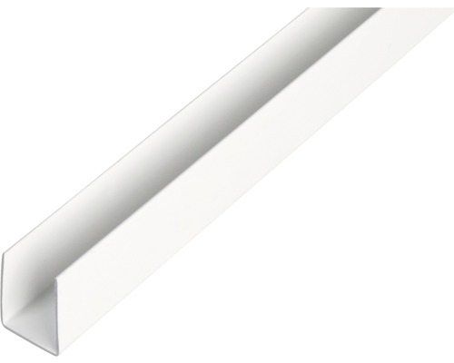 U-Profil PVC weiß 10x10x1 mm, 2,6 m
