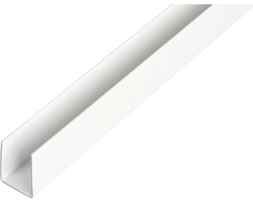 U-Profil PVC weiß 10x10x1 mm, 2,6 m Kunststoff U-Profil
