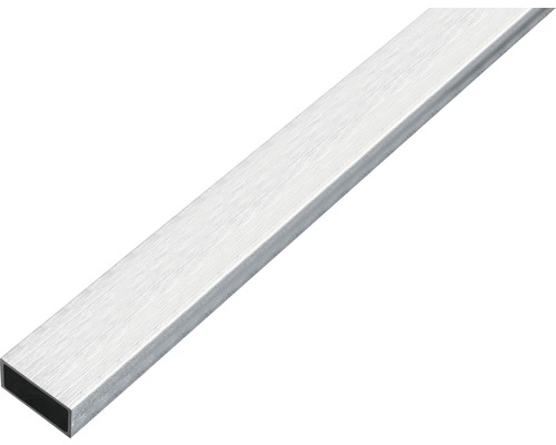 Rechteckrohr Alu edelstahldesign hell, 20x10x1 mm, 2 m Rechteckrohr aus Aluminium