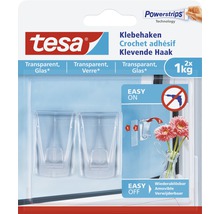 tesa Klebehaken für Glas transparent 1 kg Belastung 2 Stk.